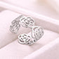 925 Silver Rose Flower Ring Open Floral Adjustable Minimal Jewelry