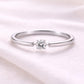 925 Silver CZ Solitaire Ring Minimal Diamond Look Promise Ring
