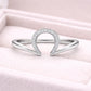 Sterling Silver Omega Ring – Pavé CZ Minimalist Open Band