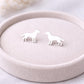 Sterling Silver Dog Stud Earrings – Minimalist Puppy Jewelry