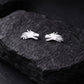 Sterling Silver Dragon Stud Earrings – Minimalist Fantasy Jewelry