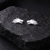 Sterling Silver Dragon Stud Earrings – Minimalist Fantasy Jewelry