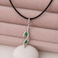 925 Silver Green CZ Pendant Minimal Necklace