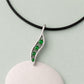 925 Silver Green CZ Pendant Necklace Minimal