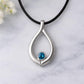 925 Silver London Blue Topaz Teardrop Pendant Necklace