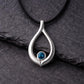 925 Silver London Blue Topaz Teardrop Pendant Necklace