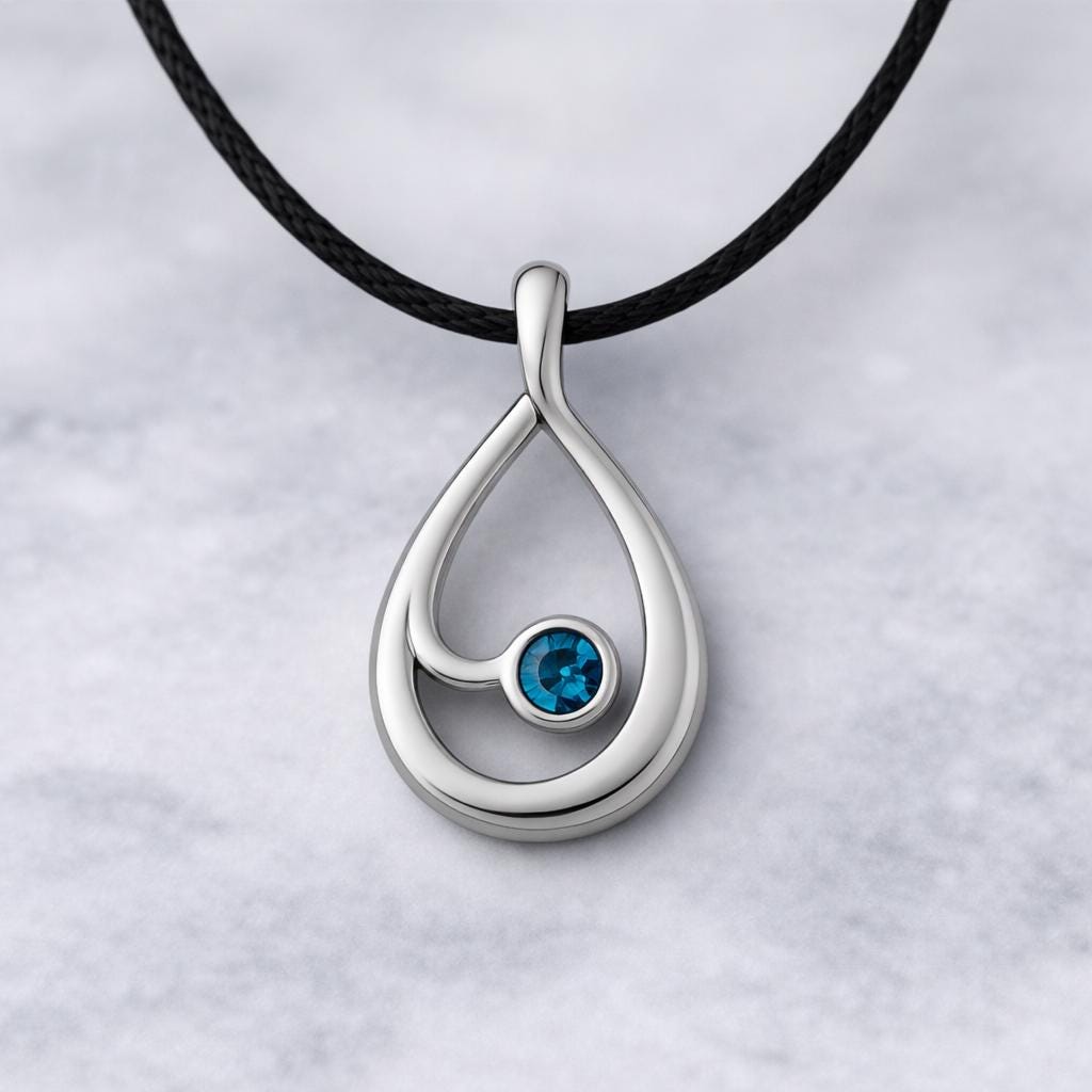925 Silver London Topaz Pendant Necklace – Topaz Teardrop, December Birthstone