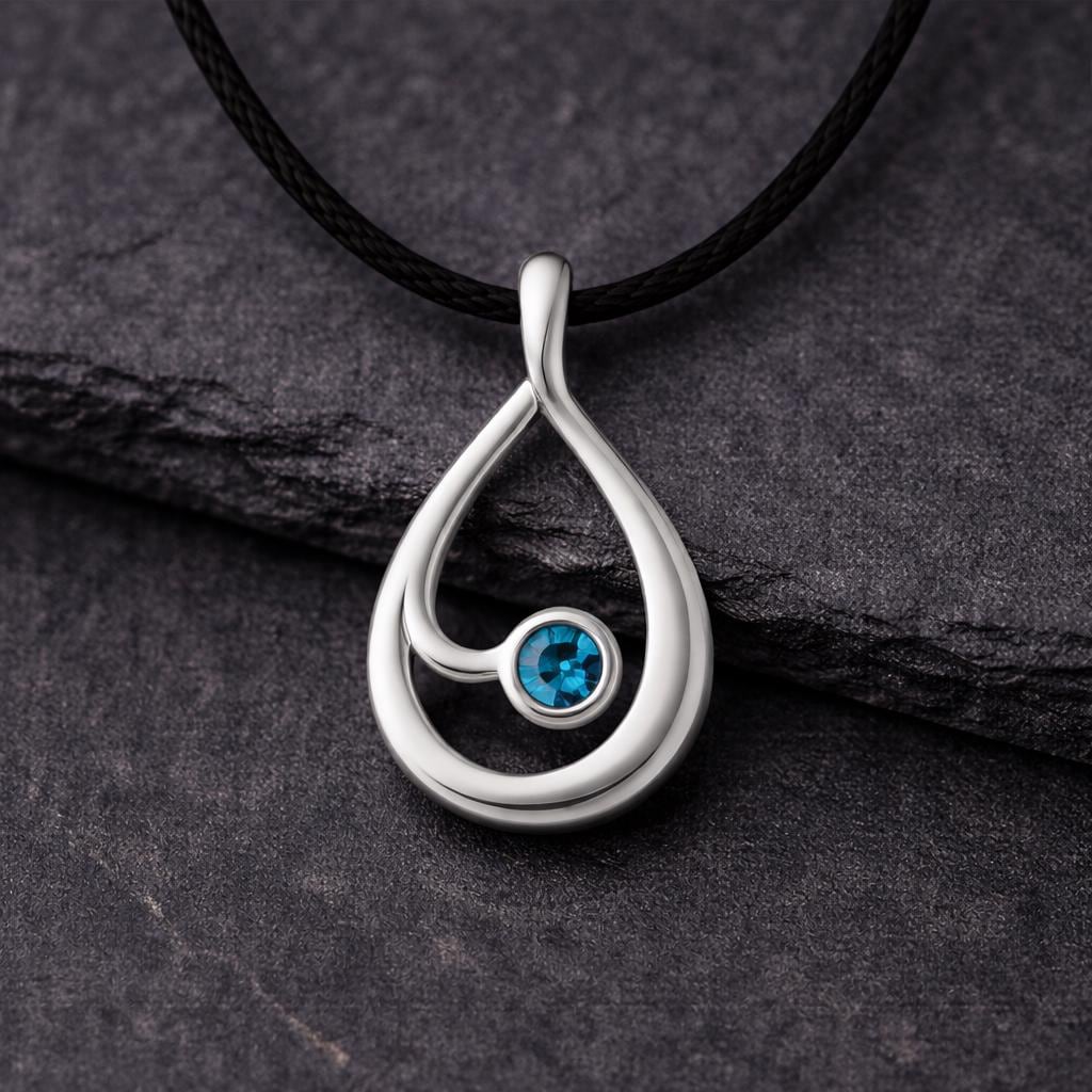 925 Silver London Topaz Pendant Necklace – Topaz Teardrop, December Birthstone