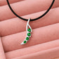 925 Silver Green CZ Pendant Necklace