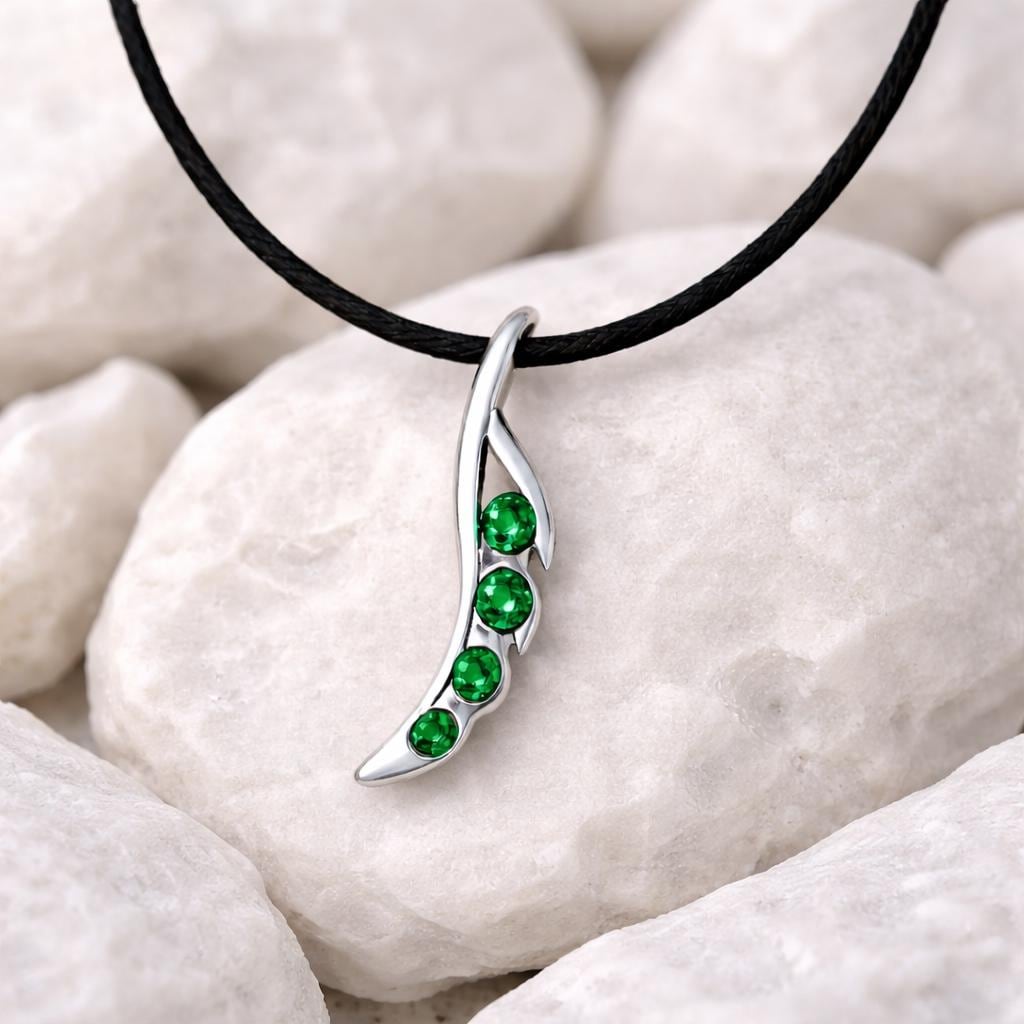 925 Silver Green CZ Pendant Necklace