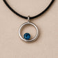 925 Silver London Topaz Pendant Necklace – Minimal Circle Blue Topaz Charm, Gift for Her