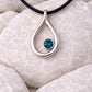 925 Silver London Topaz Teardrop Pendant Necklace – Minimal Blue Gem Gift for Her
