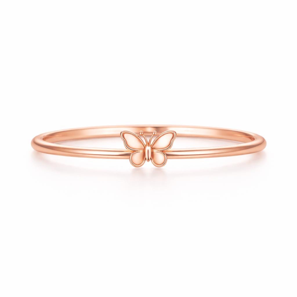 925 Sterling Silver Butterfly Ring Minimal Dainty Thin Band Gift for Her