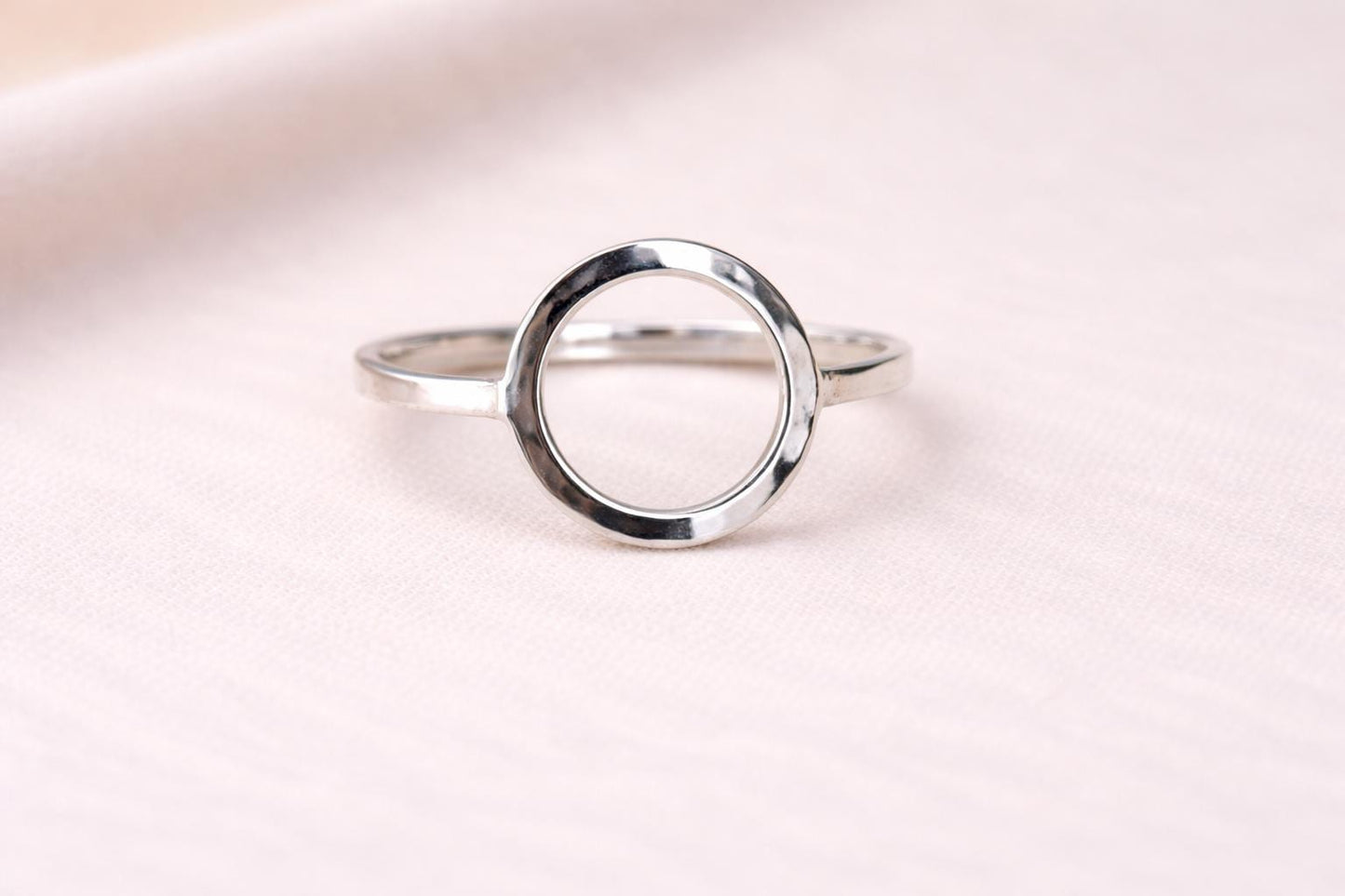 925 Sterling Silver Open Circle Ring – Minimalist Geometric Jewelry