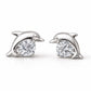 925 Sterling Silver Dolphin Stud Earrings CZ Ocean Animal Jewelry
