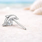 925 Sterling Silver Dolphin Stud Earrings CZ Ocean Animal Jewelry