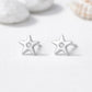 925 Sterling Silver Star Stud Earrings CZ Minimal Dainty Jewelry