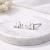 925 Sterling Silver Elephant Stud Earrings Minimal Jewelry