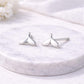 Sterling Silver Whale Tail Stud Earrings, Minimalist Ocean Jewelry