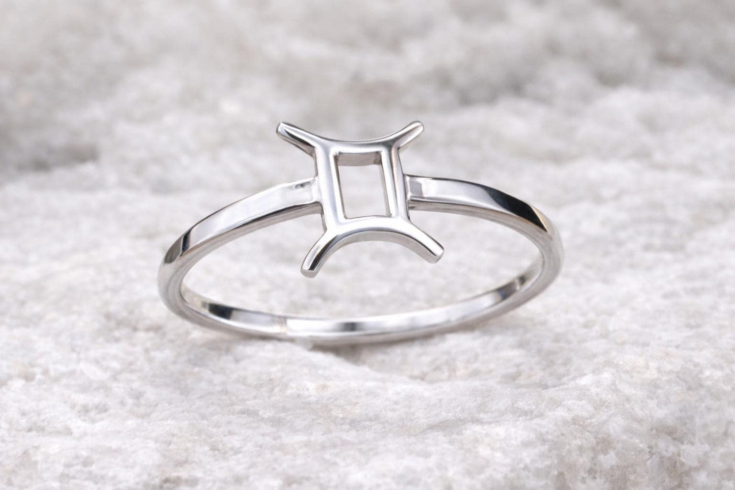 925 Sterling Silver Gemini Zodiac Ring – Minimalist Horoscope Jewelry