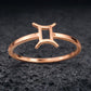 925 Sterling Silver Gemini Zodiac Ring – Minimalist Horoscope Jewelry