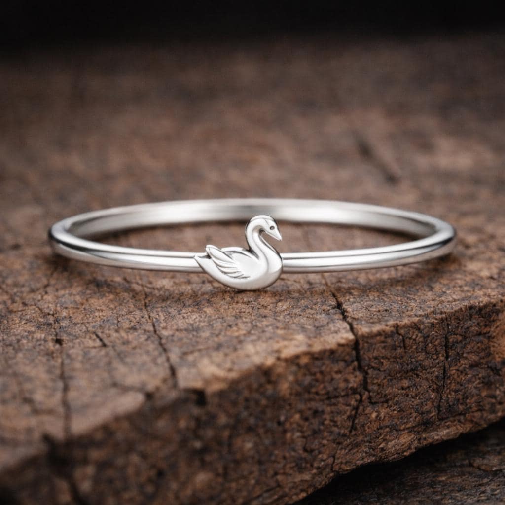 925 Silver Swan Ring Minimal Bird Ring Dainty Nature Jewelry Gift for Her