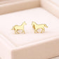 925 Silver Horse Stud Earrings Minimal Animal Silver Studs Gift