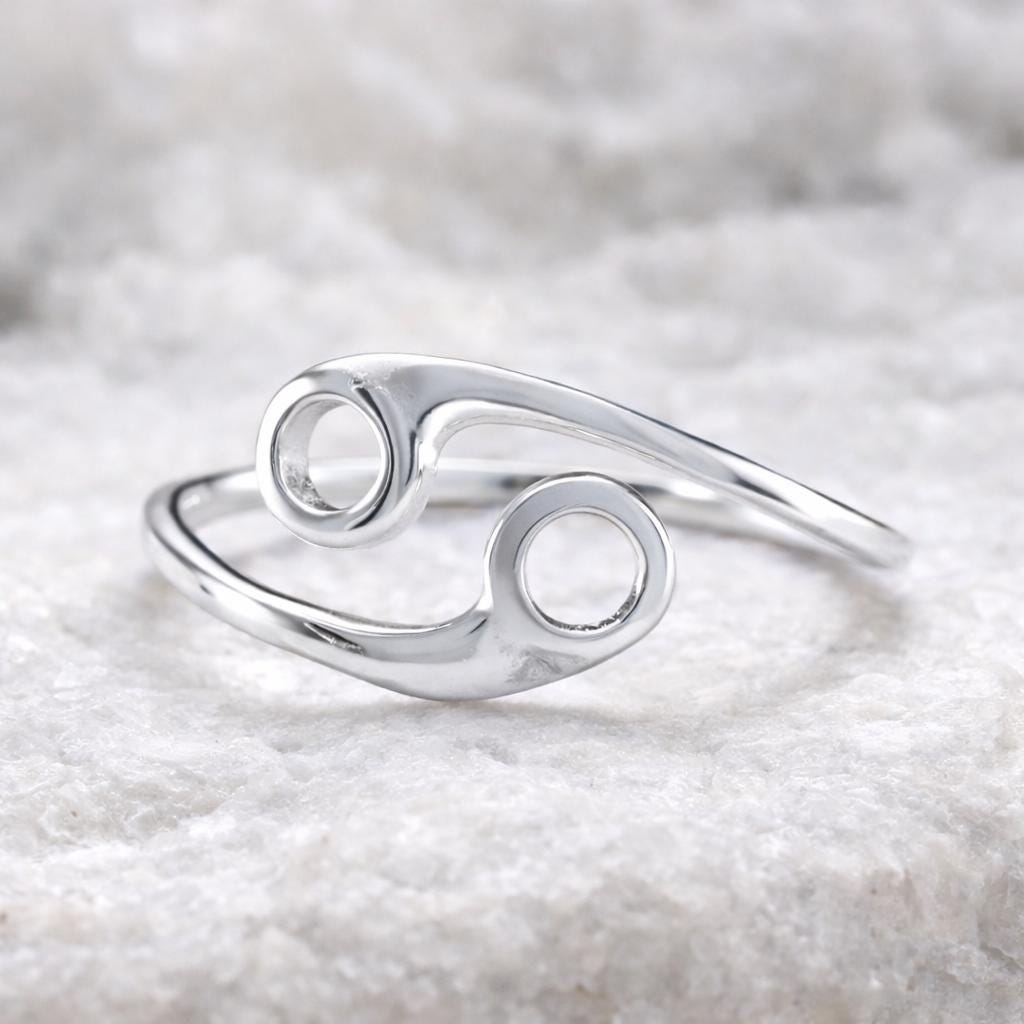 925 Sterling Silver Cancer Zodiac Ring – Adjustable Horoscope Jewelry