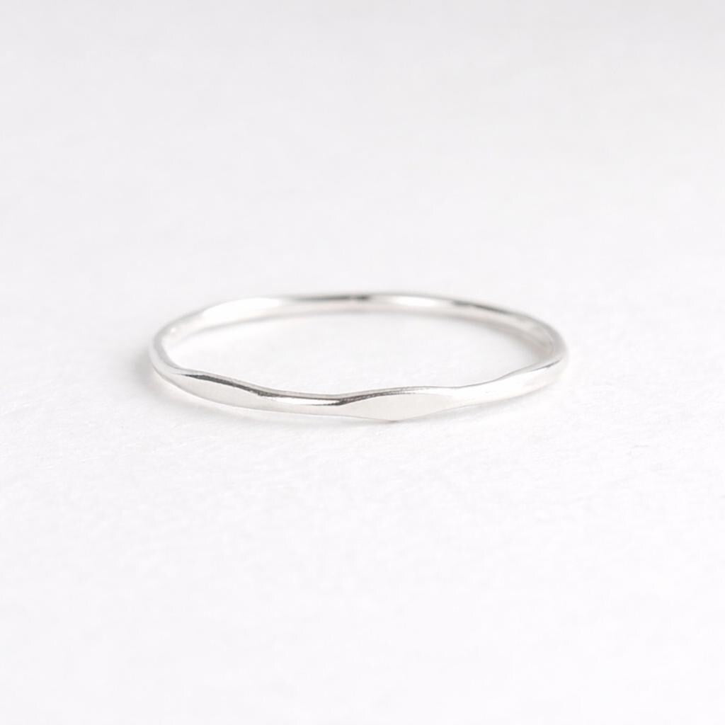 925 Sterling Silver Wavy Ring Minimal Stacking Band Dainty Thin Promise Ring Women Gift
