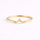 Sterling Silver Chevron Ring: Dainty CZ V Stacking Band