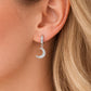 Sterling Silver CZ Moon Huggie Earrings – Celestial Dangle Hoops