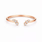 Dainty Sterling Silver Open Ring – Triple CZ Adjustable Band