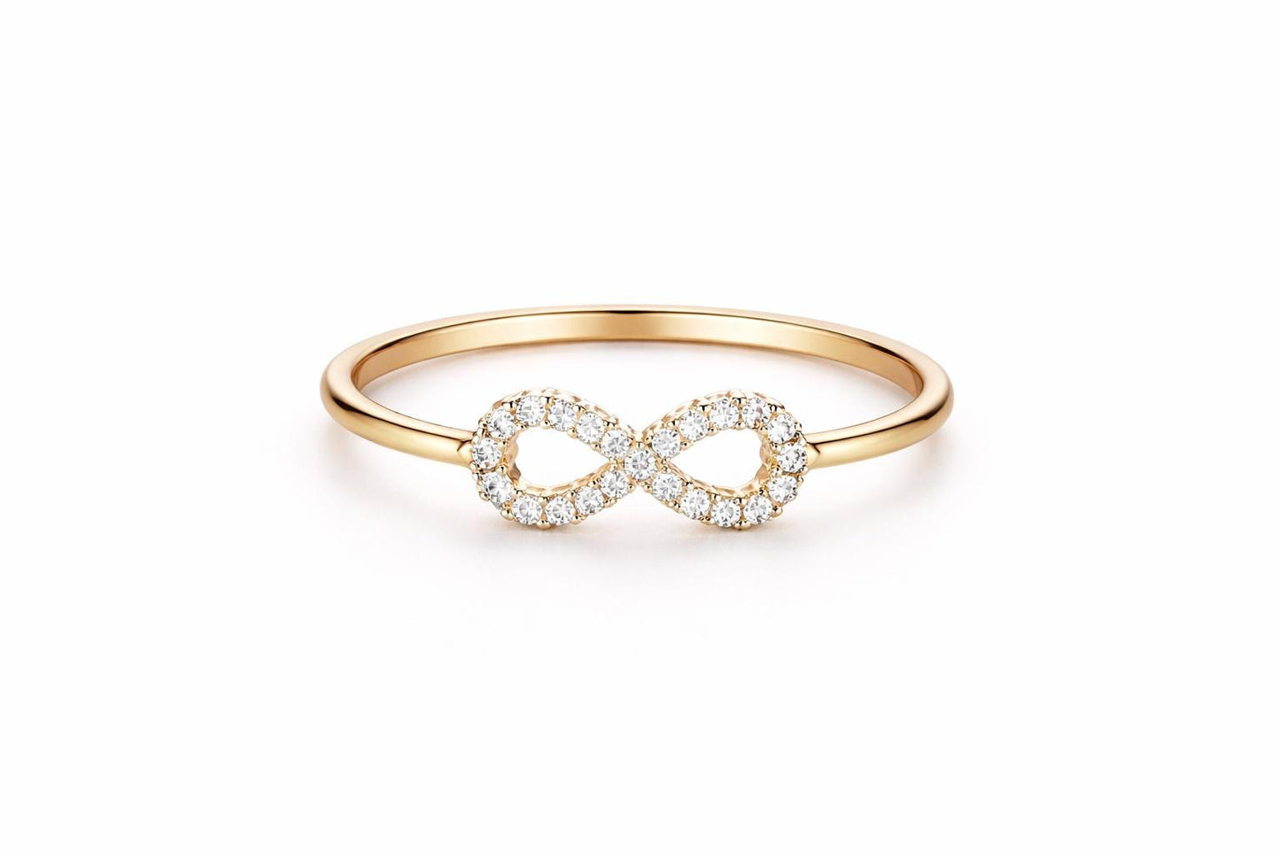 Sterling Silver Infinity Ring – Dainty CZ Promise Band