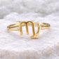 Sterling Silver Virgo Zodiac Ring – Minimal Astrology Band for August/September Birthdays