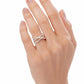 Sterling Silver Criss Cross Ring – Pavé CZ X Band