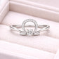 Sterling Silver Omega Ring – Pavé CZ Symbol, Modern Statement