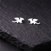 Sterling Silver Winged Dragon Stud Earrings – Fantasy Animal Jewelry