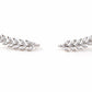 Sterling Silver Leaf Ear Climber Earrings, Marquise CZ Vine Branch Jewelry