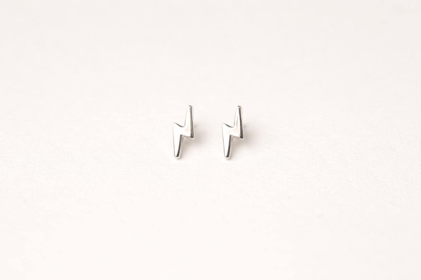 925 Sterling Silver Lightning Bolt Stud Earrings – Tiny Thunder Studs – Minimal Everyday Jewelry