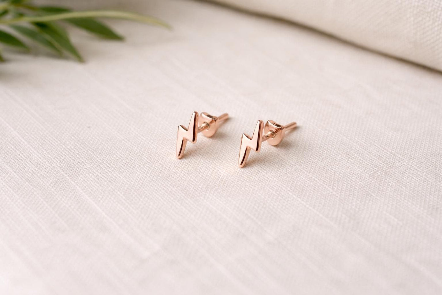 925 Sterling Silver Lightning Bolt Stud Earrings – Tiny Thunder Studs – Minimal Everyday Jewelry