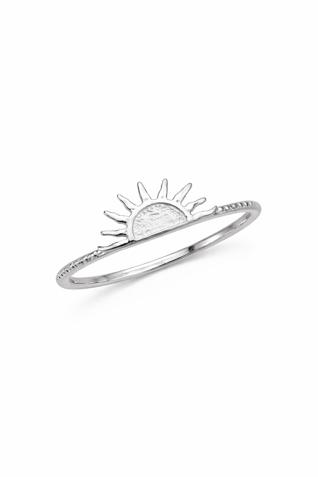 925 Sterling Silver Sunburst Ring, Minimalist Celestial Stacking Band, Boho Jewelry