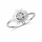 925 Sterling Silver Sunburst CZ Ring, Dainty Celestial Stacking Band, Everyday Sparkle Jewelry