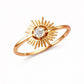 925 Sterling Silver Sunburst CZ Ring, Dainty Celestial Stacking Band, Everyday Sparkle Jewelry