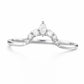 925 Sterling Silver Marquise Chevron CZ Ring, Dainty Stacking Wedding Band