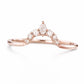 925 Sterling Silver Marquise Chevron CZ Ring, Dainty Stacking Wedding Band