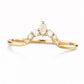 925 Sterling Silver Marquise Chevron CZ Ring, Dainty Stacking Wedding Band