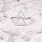 Sterling Silver Double Triangle Ring – Minimalist Geometric Jewelry