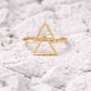 Sterling Silver Double Triangle Ring – Minimalist Geometric Jewelry