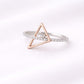 Sterling Silver Triangle Ring – CZ Pavé Geometric Stacking Ring