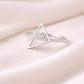 Sterling Silver Triangle Ring – CZ Pavé Geometric Stacking Ring